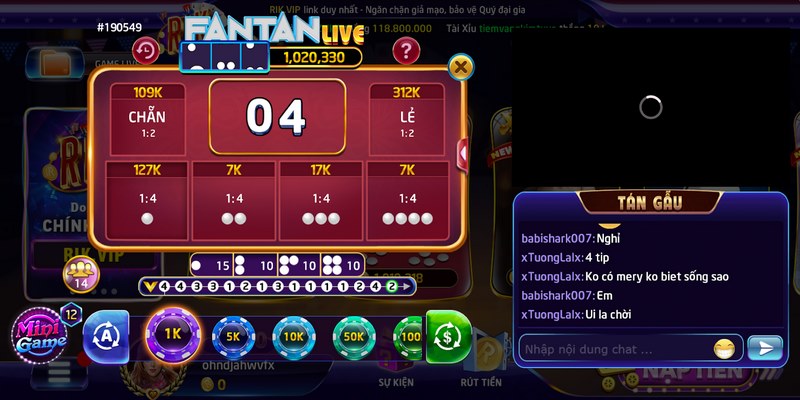 Fantan livestream Rikvip: Trải nghiệm cá cược đỉnh cao 2026 3 Các cửa cược trong Fantan livestream Rikvip